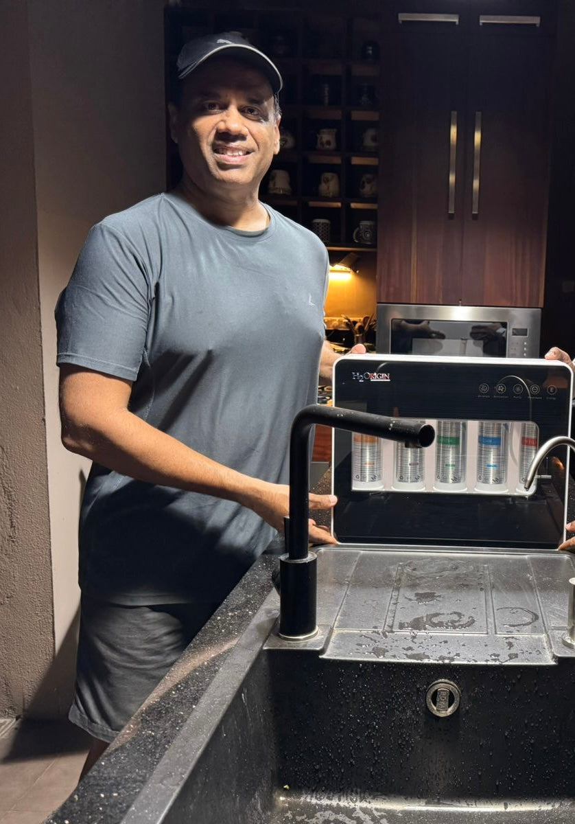 H2O Origin water filtration system and dispenser at a hotel show or client site in Sri Lanka