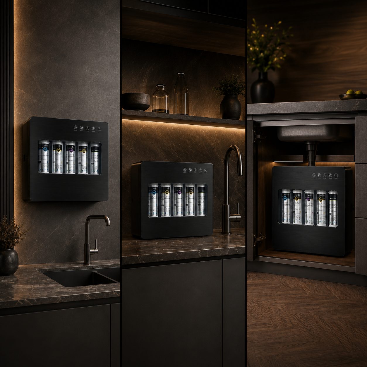 H2O Origin 5-stage water filter placement options
