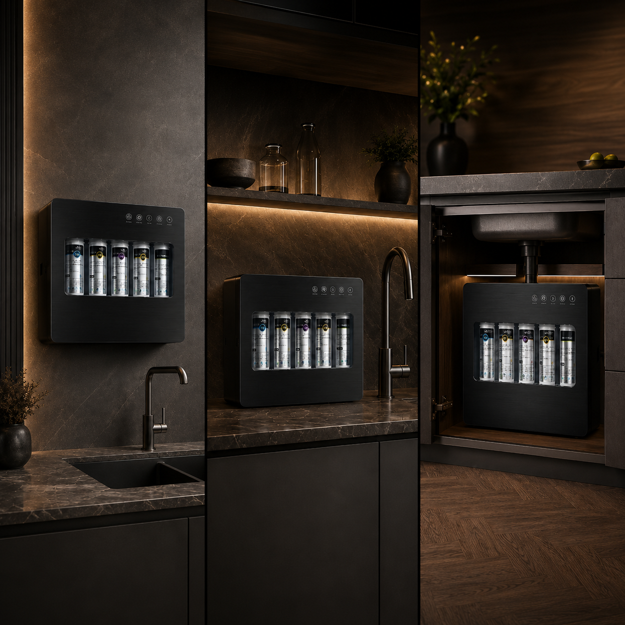 H2O Origin 5-stage water filter placement options
