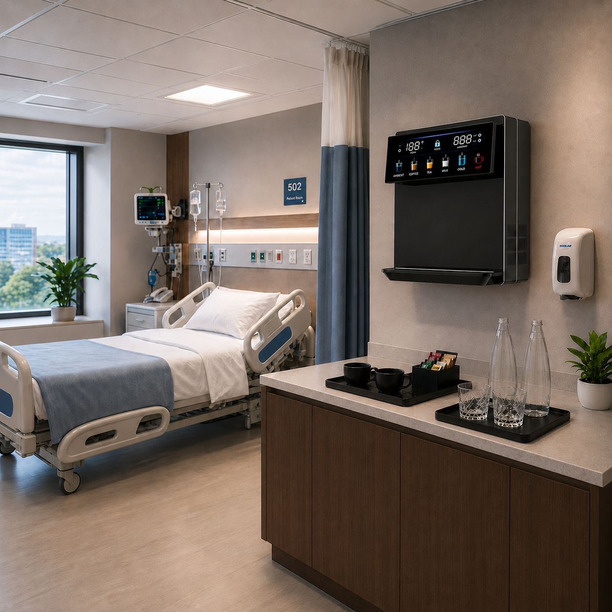 H2Oorigin Vera suited to hospital patient rooms and wards